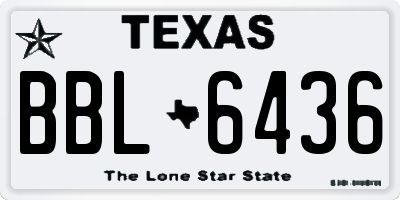 TX license plate BBL6436