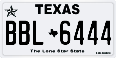TX license plate BBL6444