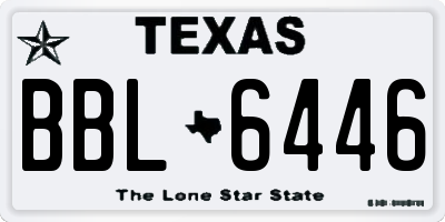 TX license plate BBL6446