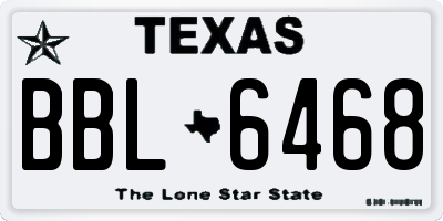 TX license plate BBL6468
