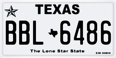 TX license plate BBL6486