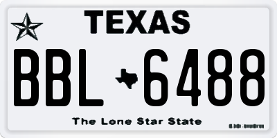 TX license plate BBL6488