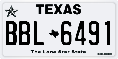 TX license plate BBL6491