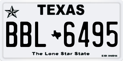 TX license plate BBL6495