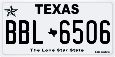 TX license plate BBL6506