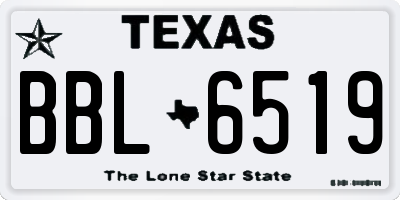 TX license plate BBL6519