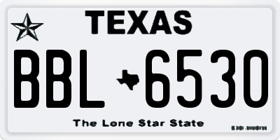 TX license plate BBL6530