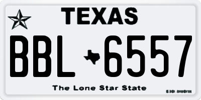 TX license plate BBL6557