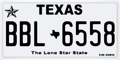 TX license plate BBL6558