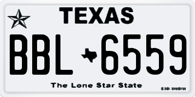 TX license plate BBL6559