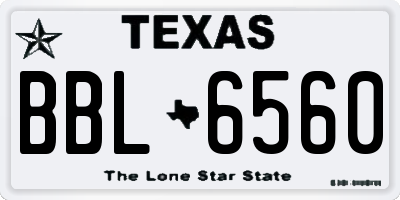 TX license plate BBL6560