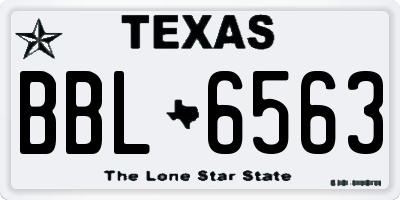TX license plate BBL6563