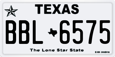 TX license plate BBL6575