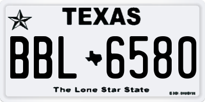 TX license plate BBL6580