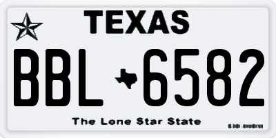 TX license plate BBL6582