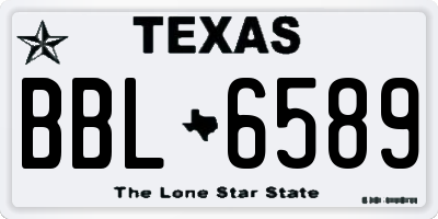 TX license plate BBL6589