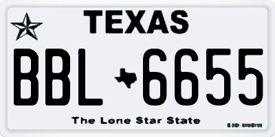 TX license plate BBL6655