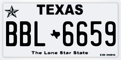 TX license plate BBL6659