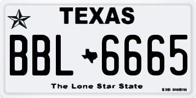 TX license plate BBL6665