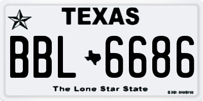 TX license plate BBL6686