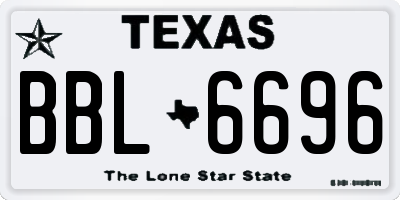 TX license plate BBL6696