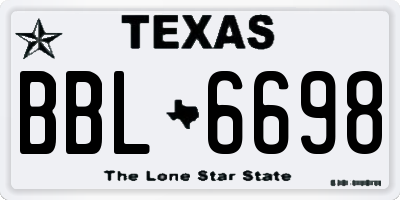 TX license plate BBL6698