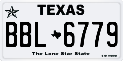 TX license plate BBL6779