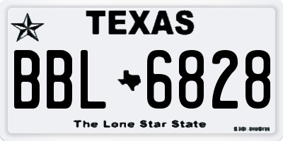 TX license plate BBL6828