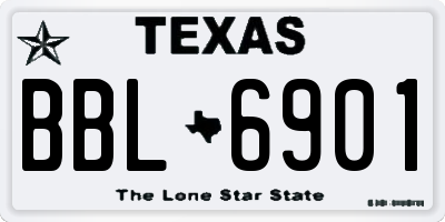 TX license plate BBL6901