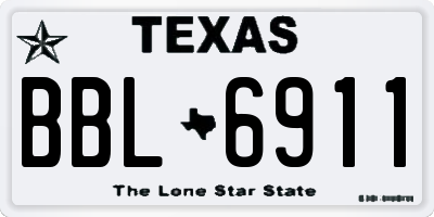TX license plate BBL6911