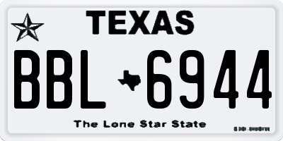 TX license plate BBL6944