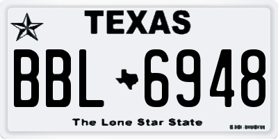 TX license plate BBL6948