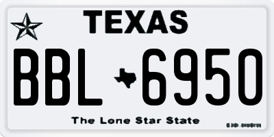 TX license plate BBL6950