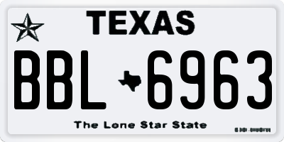 TX license plate BBL6963