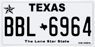 TX license plate BBL6964