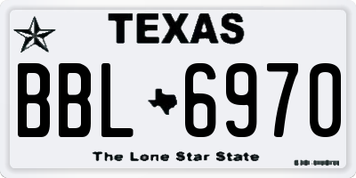TX license plate BBL6970
