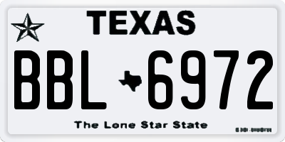 TX license plate BBL6972
