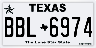 TX license plate BBL6974
