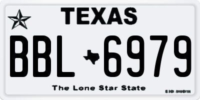 TX license plate BBL6979