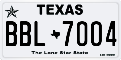 TX license plate BBL7004