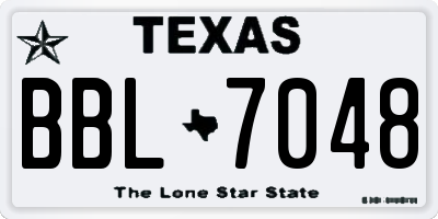 TX license plate BBL7048