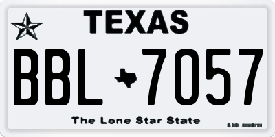 TX license plate BBL7057