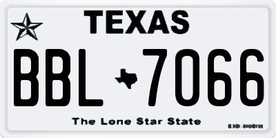 TX license plate BBL7066