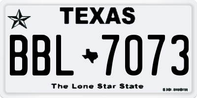 TX license plate BBL7073