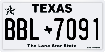 TX license plate BBL7091