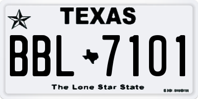 TX license plate BBL7101