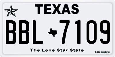 TX license plate BBL7109