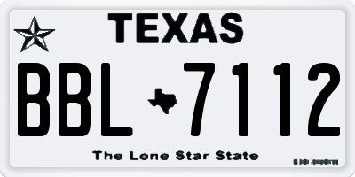 TX license plate BBL7112
