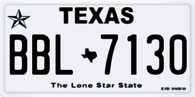 TX license plate BBL7130
