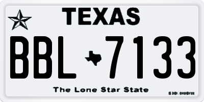 TX license plate BBL7133